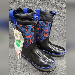 Cougar Black and Blue Kids Rain Boots